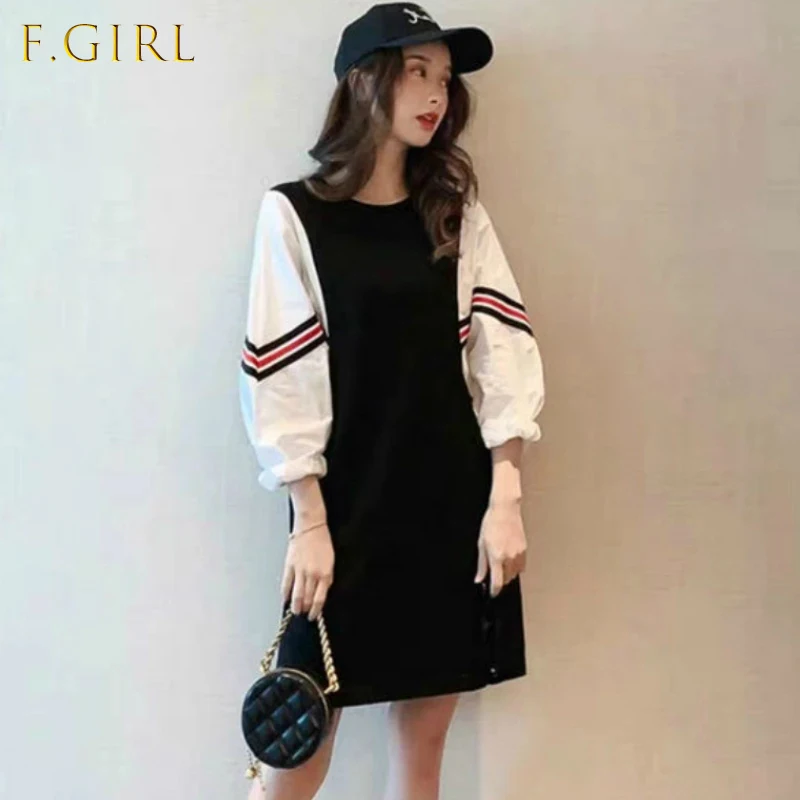 Dresses Womens Spring Autumn Patchwork Fake Two Pieces Batwing O-Neck Long Sleeve Chic Elegant Feminine Fashion Leisure 2020 New
Dresses Womens Spring Autumn Patchwork Fake Two Pieces Batwing O-Neck Long Sleeve Chic Elegant Feminine Fashion Leisure 2020 New