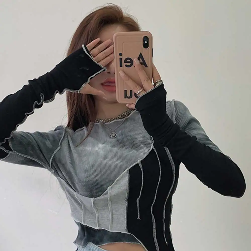 Tie Dye Irregular T-shirt Women Long Sleeve Autumn Crop Top Sexy Slim Tee Shirt 2021 New Party T-Shirts Y2K Tops Korean Style
Tie Dye Irregular T-shirt Women Long Sleeve Autumn Crop Top Sexy Slim Tee Shirt 2021 New Party T-Shirts Y2K Tops Korean Style