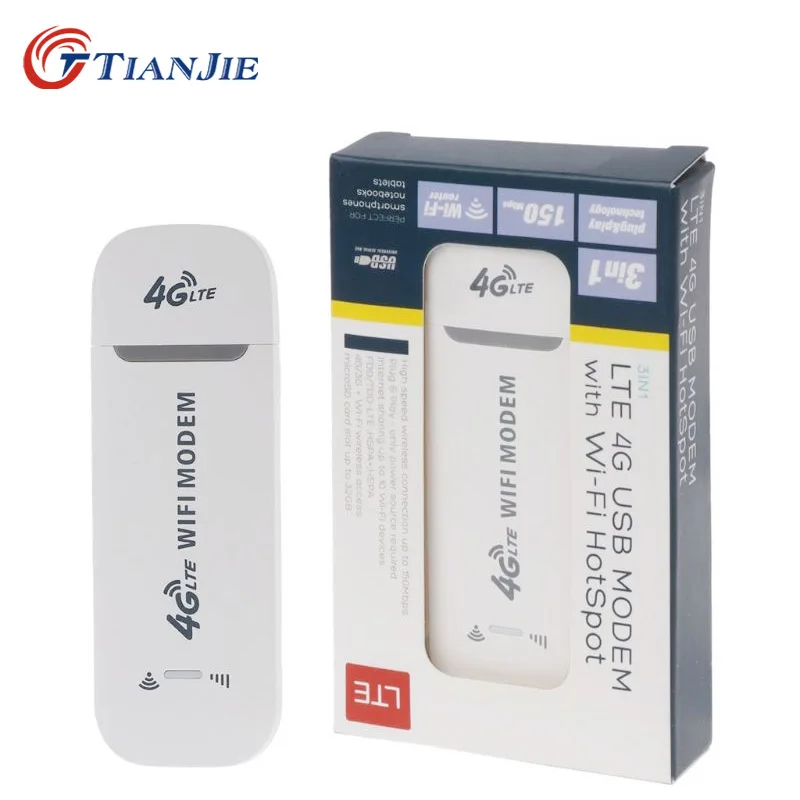 TIANJIE 4G Wifi USB Unlock Broadband Wireless Stick Universal Date Portable 100Mbps LTE FDD WCDMA Dongle Modem SIM Card
TIANJIE 4G Wifi USB Unlock Broadband Wireless Stick Universal Date Portable 100Mbps LTE FDD WCDMA Dongle Modem SIM Card