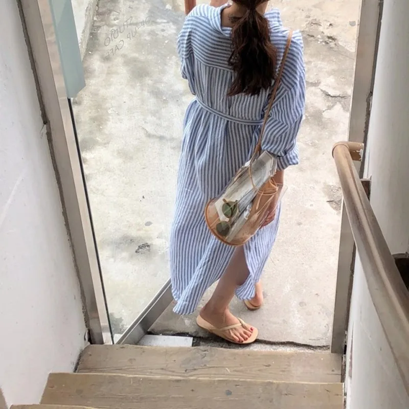 Mazefeng New 2020 Summer Women Shirt Dresses Striped Lapel Single-breasted Lace Up Loose Cotton and Linen Casual Dresses
Mazefeng New 2020 Summer Women Shirt Dresses Striped Lapel Single-breasted Lace Up Loose Cotton and Linen Casual Dresses