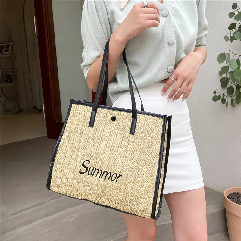 Large Capacity Women's Handbags Fashion Embroidered Female Underarm Shoulder Bag Summer Straw Beach Bag Designer Shopper Purse
Large Capacity Women's Handbags Fashion Embroidered Female Underarm Shoulder Bag Summer Straw Beach Bag Designer Shopper Purse