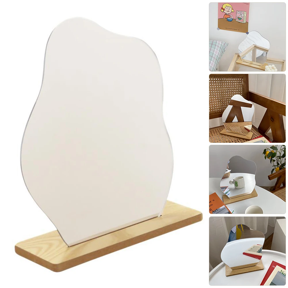 Makeup Mirror Ins Irregular Acrylic Decorative Mirror Wooden Base Cosmetic de maquillaje Beauty Tools Korean style Dropshipping
Makeup Mirror Ins Irregular Acrylic Decorative Mirror Wooden Base Cosmetic de maquillaje Beauty Tools Korean style Dropshipping