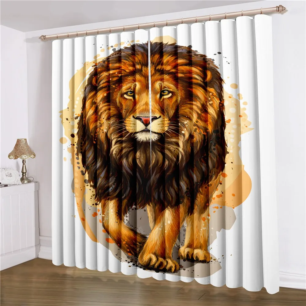 Lion/Tiger Window Curtains 3D Print Window Treatement Animal Beast Curtains For Living Room Window Drapes Home Decor Curtain
Lion/Tiger Window Curtains 3D Print Window Treatement Animal Beast Curtains For Living Room Window Drapes Home Decor Curtain