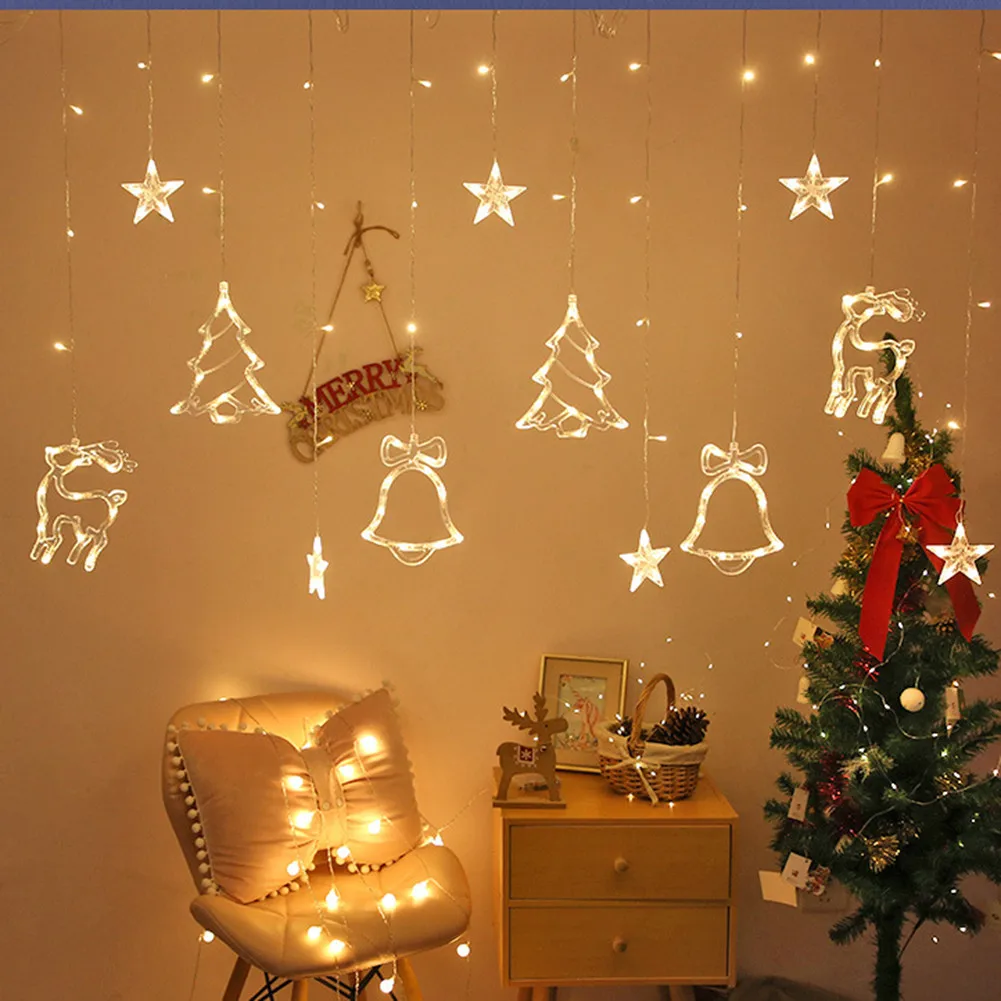 Christmas LED Deer Bells Curtain Lights Hanging String Light Garland For Home Xmas Party 2022 New Year Decor Navidad Gifts
Christmas LED Deer Bells Curtain Lights Hanging String Light Garland For Home Xmas Party 2022 New Year Decor Navidad Gifts