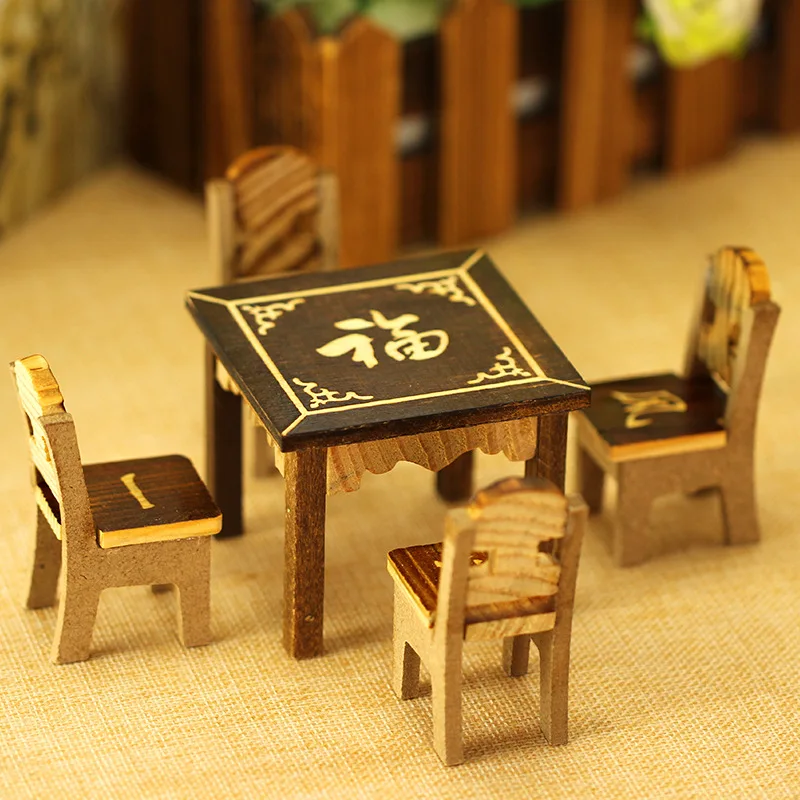 Mini Table Chair Wooden Furniture Set DollHouse Baby Room Play House Toys Cartoon Eight Immortals Table Unisex Room Decoration
Mini Table Chair Wooden Furniture Set DollHouse Baby Room Play House Toys Cartoon Eight Immortals Table Unisex Room Decoration