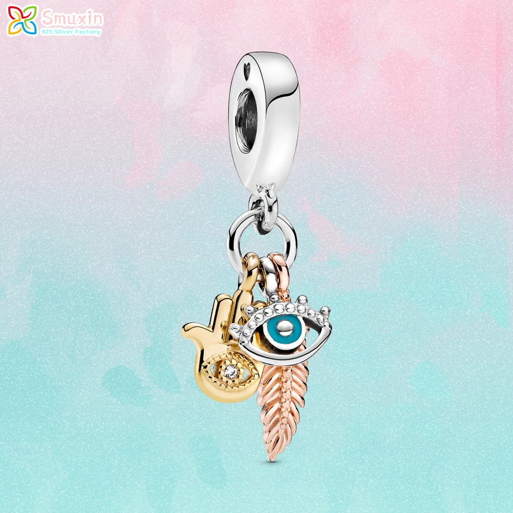 Smuxin 925 Sterling Silver Beads Hamsa All-seeing Eye & Feather Charm fit Original Pandora Bracelets Women DIY Jewelry Making
Smuxin 925 Sterling Silver Beads Hamsa All-seeing Eye & Feather Charm fit Original Pandora Bracelets Women DIY Jewelry Making