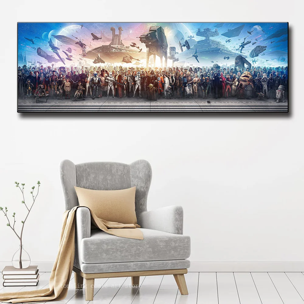 Star Wars All Characters Poster Canvas Painting Fans HD Print Living Room Bedroom Decoration | Дом и сад