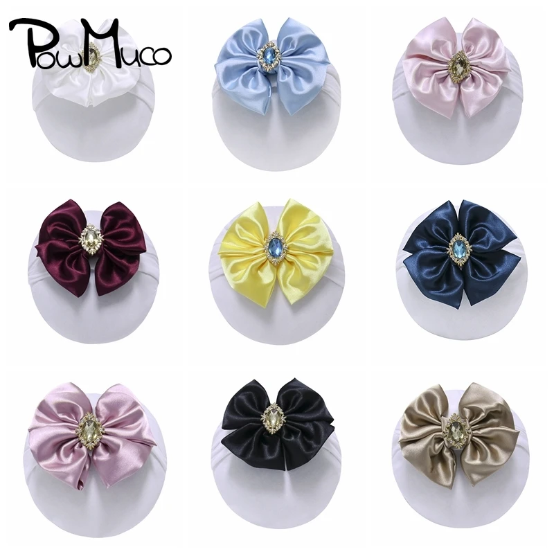 Супермягкая атласная повязка на голову Powmuco для малышей, 1 шт., удобная эластичная нейлоновая повязка для волос, детский головной убор, украшение для одежды