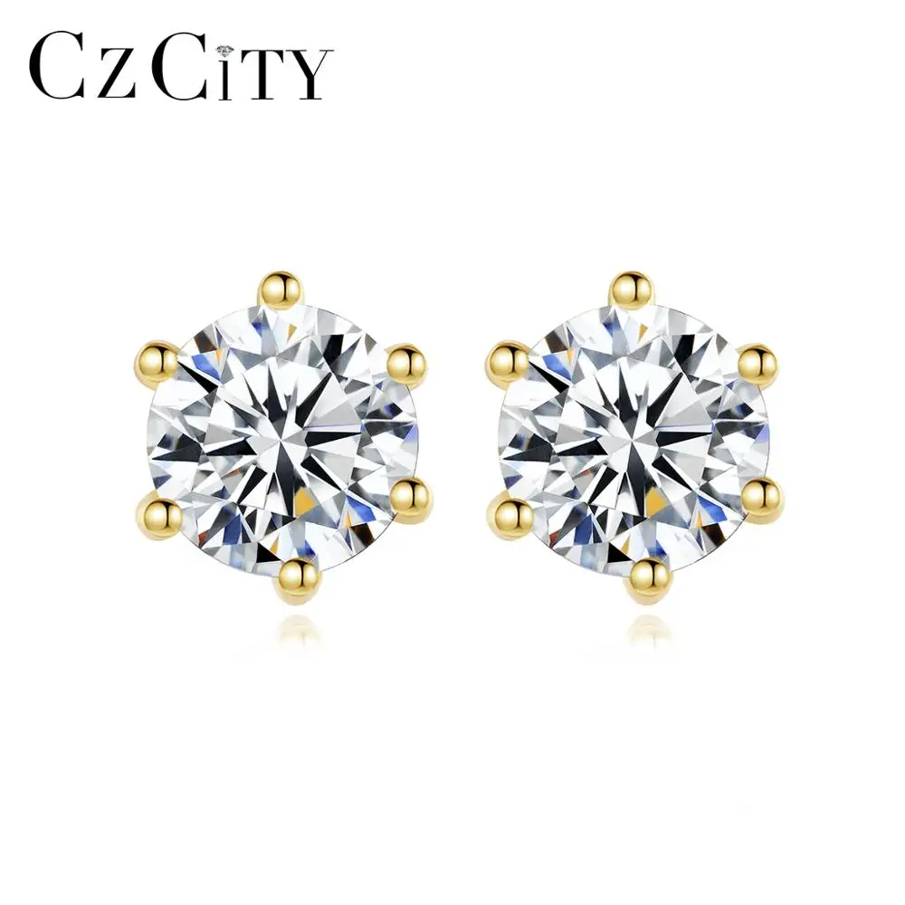 CZCITY Classic Real Silver Earrings Natural Clear Cubic Zircon Small Stud Earrings Women Wedding Party Gift Fashion Ear Jewelry
CZCITY Classic Real Silver Earrings Natural Clear Cubic Zircon Small Stud Earrings Women Wedding Party Gift Fashion Ear Jewelry