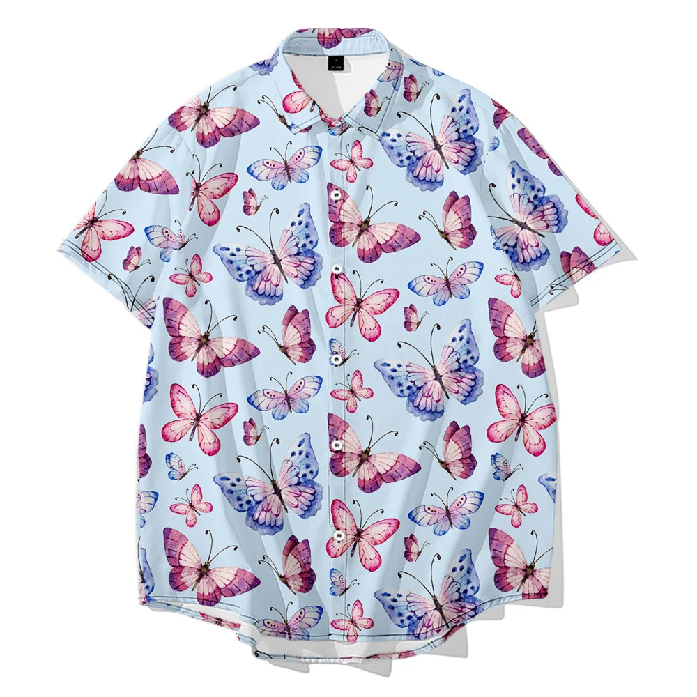 Рубашка мужская с коротким рукавом и воротником-стойкой, винтажная пляжная блузка свободного покроя с принтом бабочек, гавайская одежда
Рубашка мужская с коротким рукавом и воротником-стойкой, винтажная пляжная блузка свободного покроя с принтом бабочек, гавайская одежда