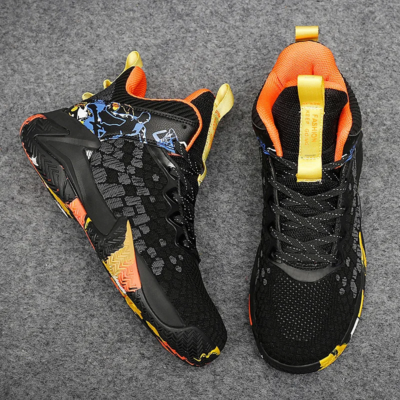 R.Xjian trend high-top basketball shoes men's casual running shoes lightweight high-top couple sports basketball shoes