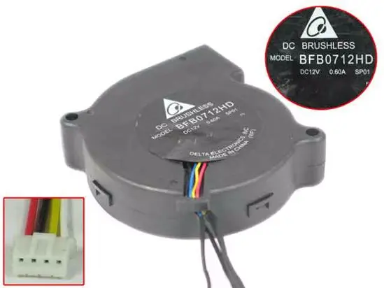 Delta Electronics BFB0712HD SP01 DC 12V 0.60A 75x75x20mm 4-Wire Server Cooling Fan
Delta Electronics BFB0712HD SP01 DC 12V 0.60A 75x75x20mm 4-Wire Server Cooling Fan