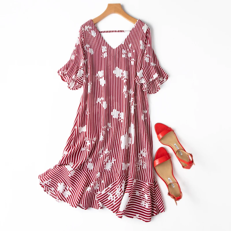 SuyaDream Women Silk Dress 100%Silk Crepe Print Butterfly Sleeves Mini Dresses 2020 Summer V neck backless Dress Vestidos 
SuyaDream Women Silk Dress 100%Silk Crepe Print Butterfly Sleeves Mini Dresses 2020 Summer V neck backless Dress Vestidos