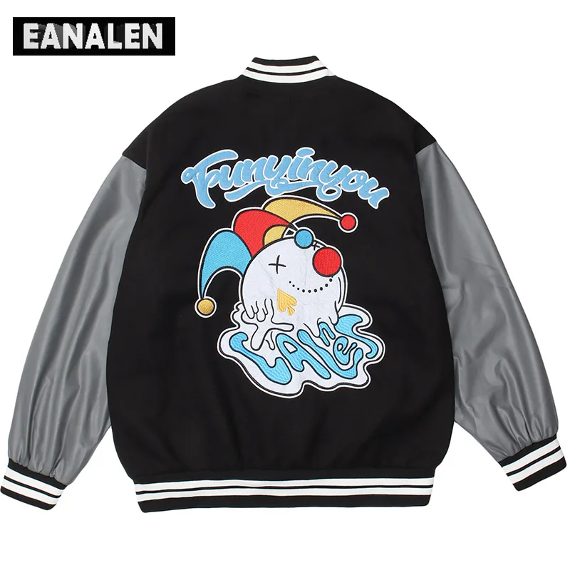 Harajuku vintage badge clown leather jacket men streetwear baseball uniform pilot biker school uniform parka punk rock
Harajuku vintage badge clown leather jacket men streetwear baseball uniform pilot biker school uniform parka punk rock
