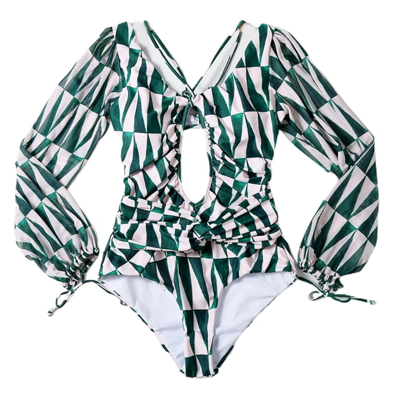 Women Sexy One-Piece Hollow Out Leaves Print Bikini Puff Sleeve V-Neck Swimsuit
Women Sexy One-Piece Hollow Out Leaves Print Bikini Puff Sleeve V-Neck Swimsuit
