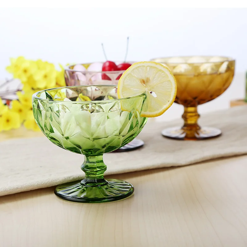 4 pcs set Fashion multicolour relief glass ice cream bowl dessert bowl salad engraving goblet glass cup salad bowl cup
4 pcs set Fashion multicolour relief glass ice cream bowl dessert bowl salad engraving goblet glass cup salad bowl cup