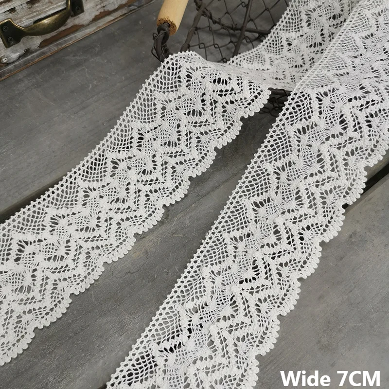 7CM Wide Luxury White Cotton Embroidered Lace Fabric Ribbon Wedding Dresses Cloth Gifts Headband DIY Handicrafts Sewing Supplies
7CM Wide Luxury White Cotton Embroidered Lace Fabric Ribbon Wedding Dresses Cloth Gifts Headband DIY Handicrafts Sewing Supplies