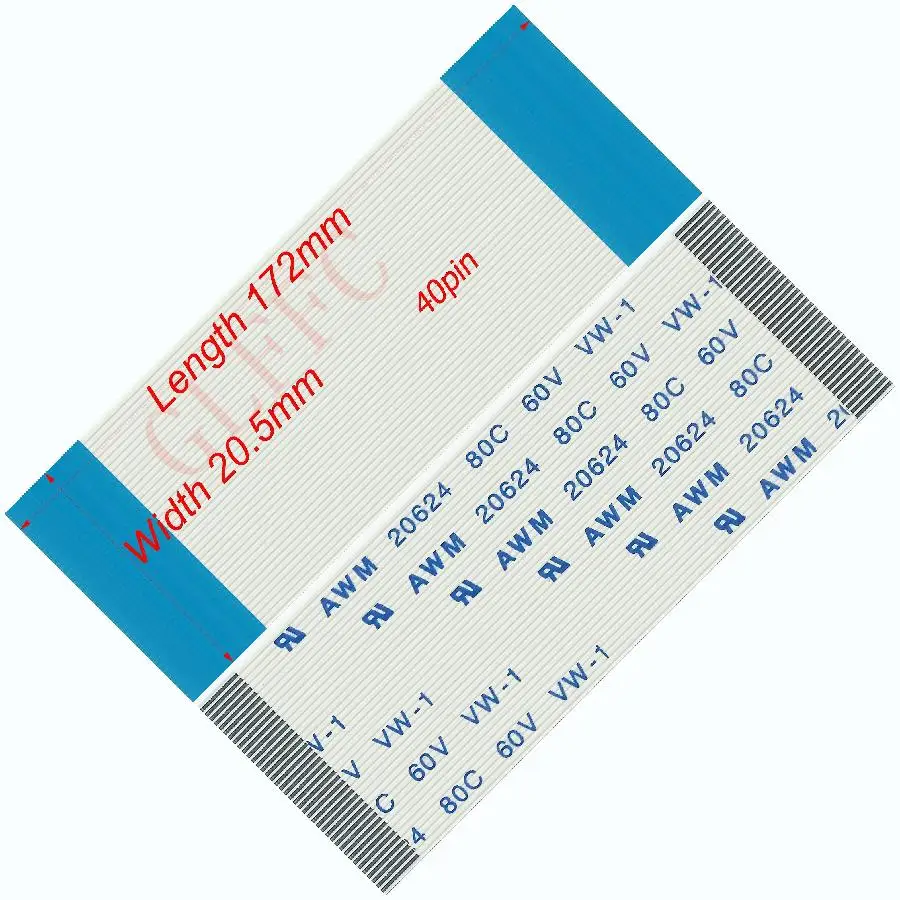 40pin 0,5 Шаг 172 мм-280 мм A-Тип Гибкий плоский кабель FFC awm 20624 ROHS для TTL LCD DVD Компьютера
40pin 0,5 Шаг 172 мм-280 мм A-Тип Гибкий плоский кабель FFC awm 20624 ROHS для TTL LCD DVD Компьютера