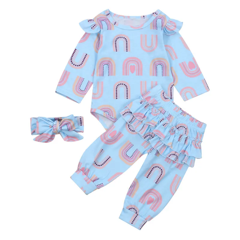 2021 Newborn Set Baby Girls Rainbow Clothes Long Sleeve Ruffles Romper Pants 3pcs Outfits Infant Clothing 0-24M
2021 Newborn Set Baby Girls Rainbow Clothes Long Sleeve Ruffles Romper Pants 3pcs Outfits Infant Clothing 0-24M