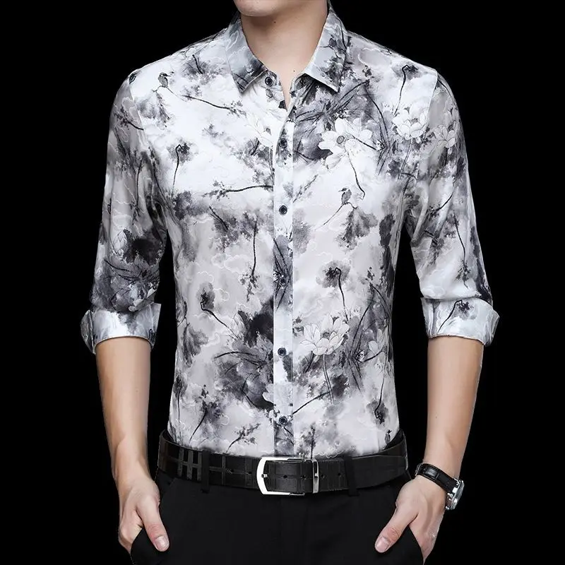 2020 spring new men's silk shirt silk long sleeve men's shirt loose casual silk shirt men's shirt
2020 spring new men's silk shirt silk long sleeve men's shirt loose casual silk shirt men's shirt