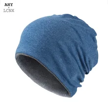 Autumn Winter Thick Warm Hats For Men Women Men‘’s Skullies Beanies Solid Color Turban Hat Female Male Windproof Cap Bonnet