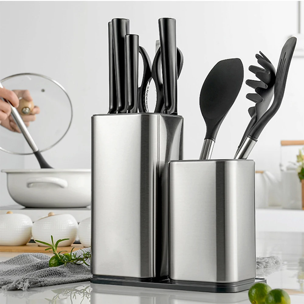 ADOREHOUSE 2 In 1 Kitchen Knife Holder Stainless Steel Knife Stand Knife Block Storage For Kitchen Cooking Tools Organizer
ADOREHOUSE 2 In 1 Kitchen Knife Holder Stainless Steel Knife Stand Knife Block Storage For Kitchen Cooking Tools Organizer