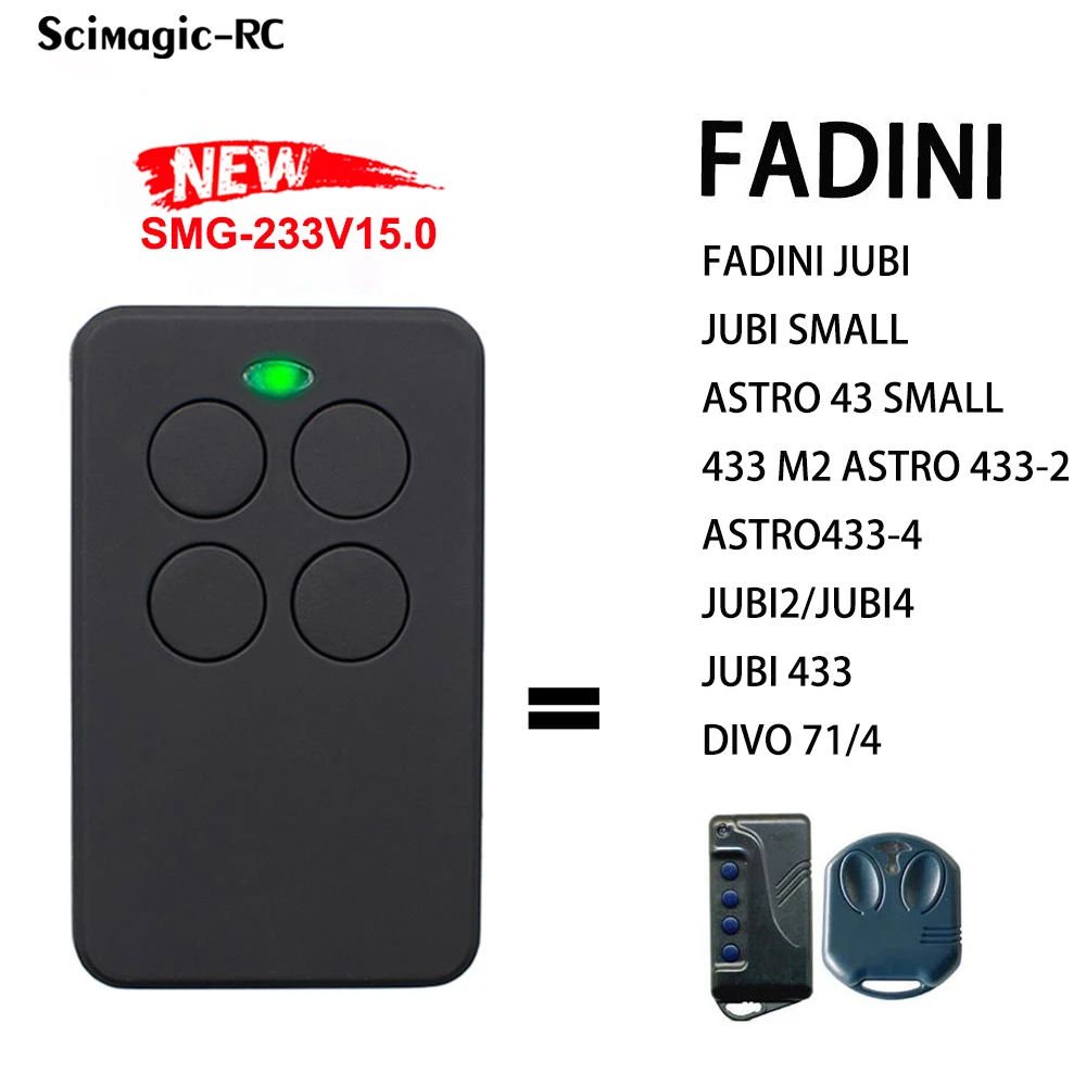 

FADINI Garage Door Opener Remote Control Rolling Code Clone JUBI 433 JUBI SMALL Remote Control Gate 433MHz 2021 New