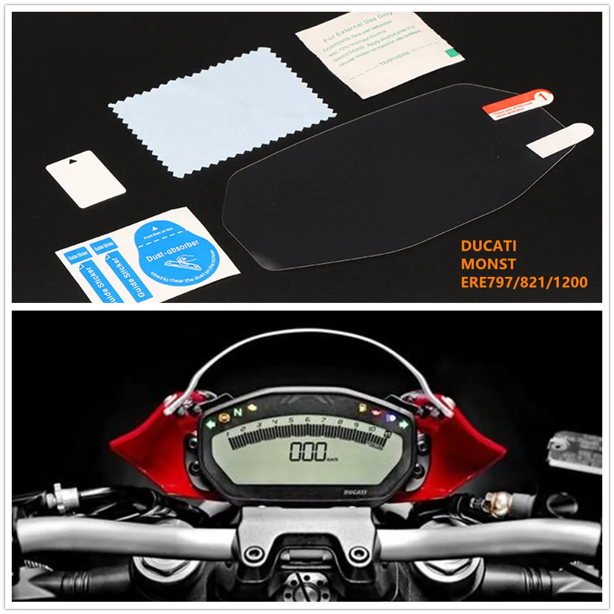 Пленка для мотоциклетного прибора DUCATI MONST RE797/821/1200, Защитная пленка для приборного зеркала от царапин, HD-пленка, аксессуары для мотоциклов
Пленка для мотоциклетного прибора DUCATI MONST RE797/821/1200, Защитная пленка для приборного зеркала от царапин, HD-пленка, аксессуары для мотоциклов