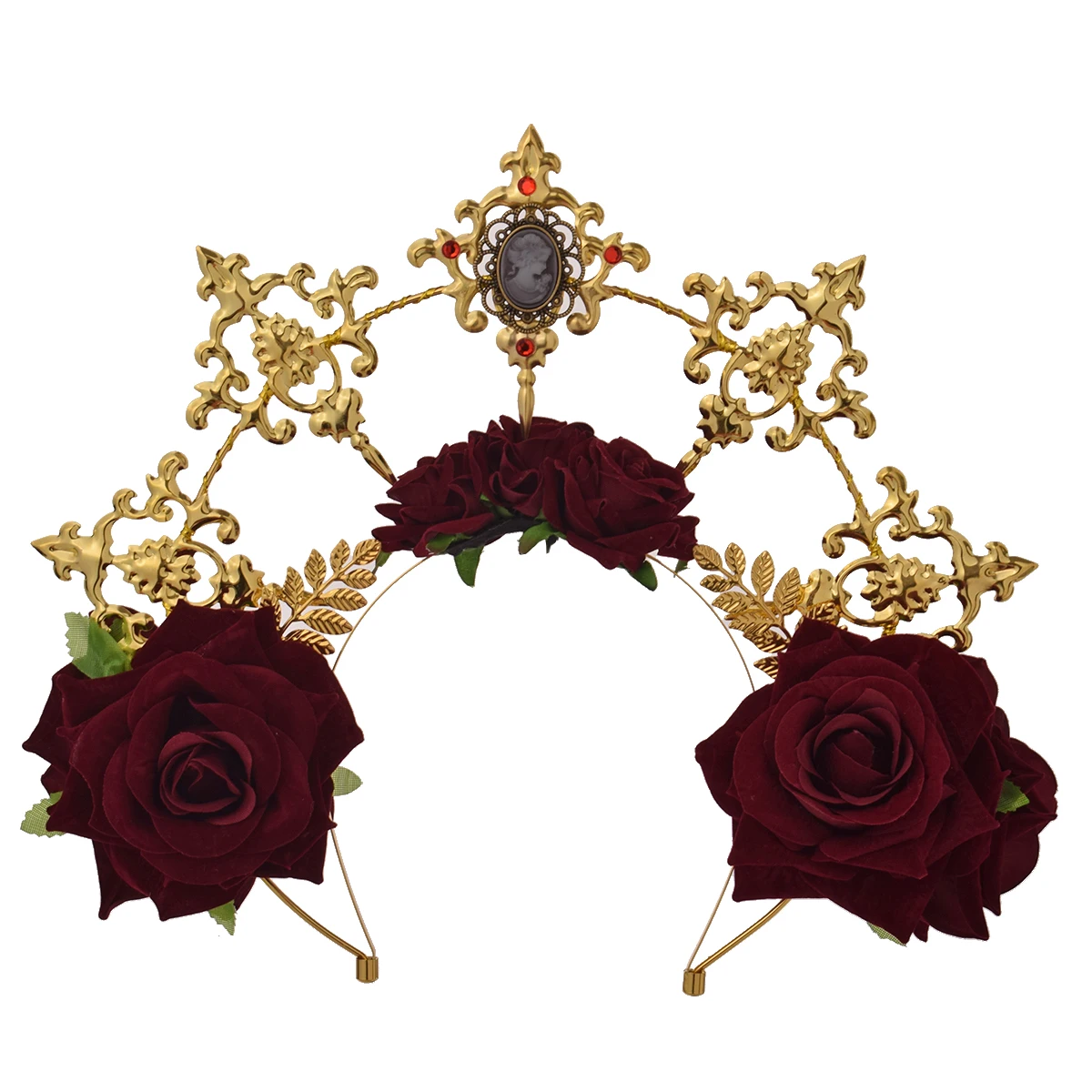 Lolita Sun Godmother's Crown Headwear KC Gothic Red Rose Virgin Mary Baroque Tiara Hair Accessories
Lolita Sun Godmother's Crown Headwear KC Gothic Red Rose Virgin Mary Baroque Tiara Hair Accessories