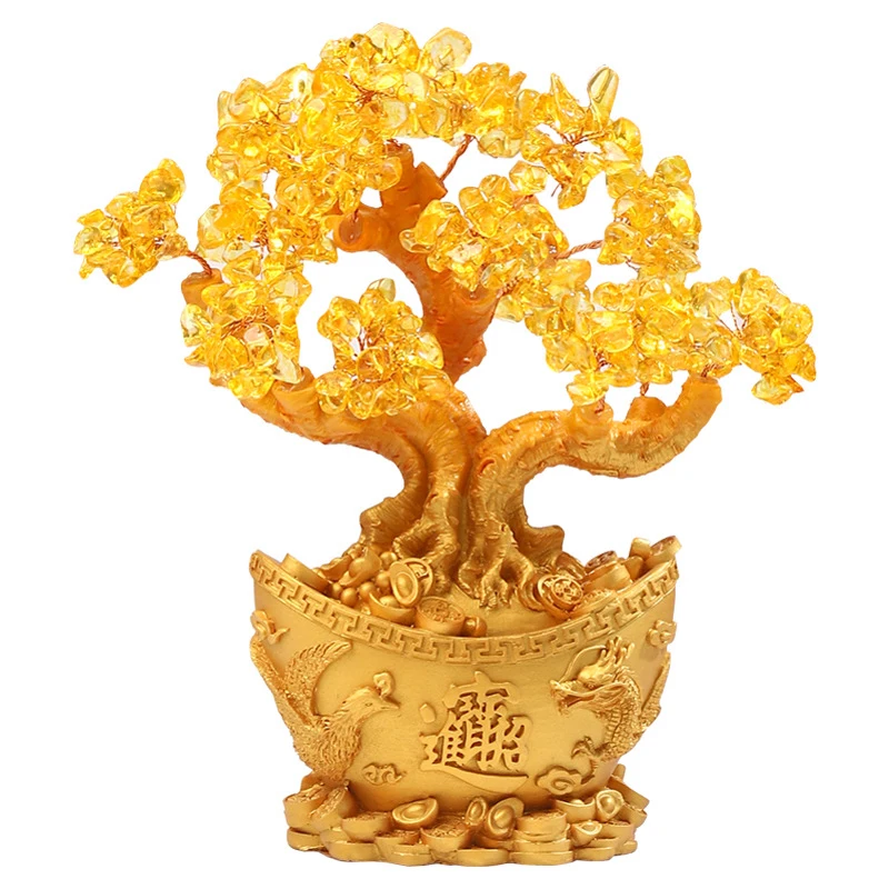 Fengshui Figurine Handmade Crystal Lucky Tree Home Decoration Ornaments Gold Ingot Wealthtree Opening Decor Accessories Gifts
Fengshui Figurine Handmade Crystal Lucky Tree Home Decoration Ornaments Gold Ingot Wealthtree Opening Decor Accessories Gifts