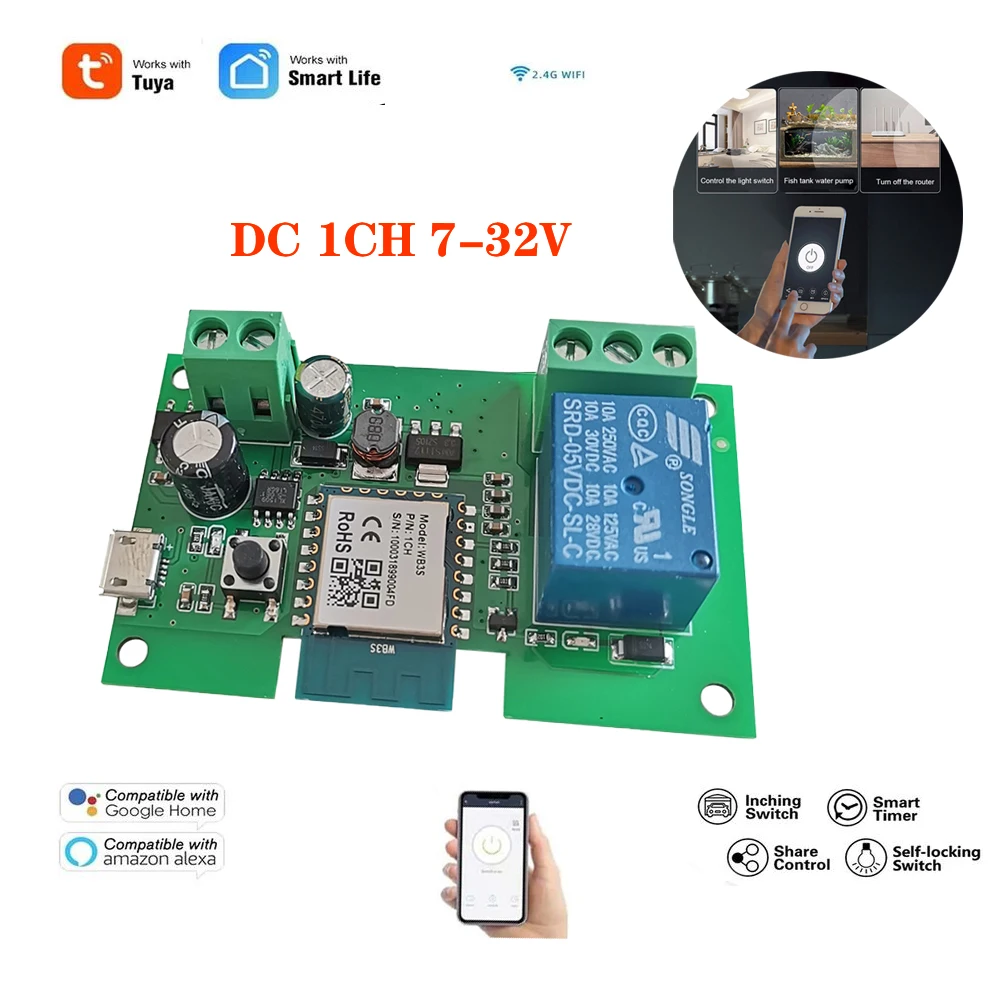 Wi-Fi модуль переключателя с дистанционным управлением, 10 А
Wi-Fi модуль переключателя с дистанционным управлением, 10 А