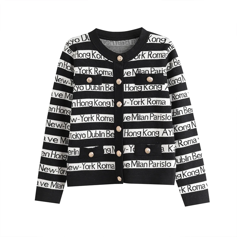 Spring And Autumn Elegant New Ladies Letter Vintage Style Short Knit Sweater Fashion Full Sleeved Sweater And Cardigan
Spring And Autumn Elegant New Ladies Letter Vintage Style Short Knit Sweater Fashion Full Sleeved Sweater And Cardigan