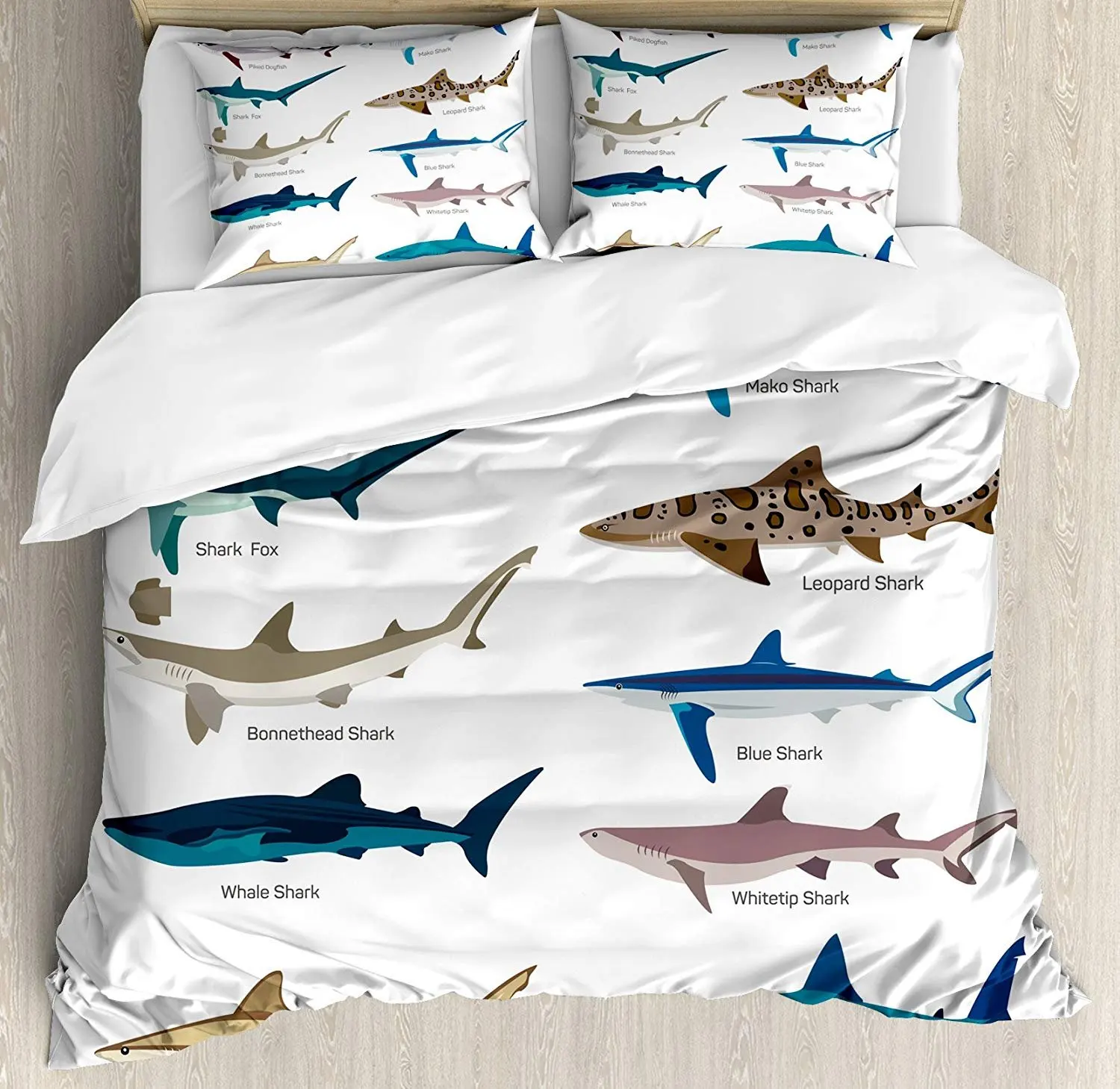 Shark Bedding Set Collection Types of Sharks Bronze Whaler Piked Dogfish Whlae Shark Maritime Design Duvet Cover Pillowcase
Shark Bedding Set Collection Types of Sharks Bronze Whaler Piked Dogfish Whlae Shark Maritime Design Duvet Cover Pillowcase