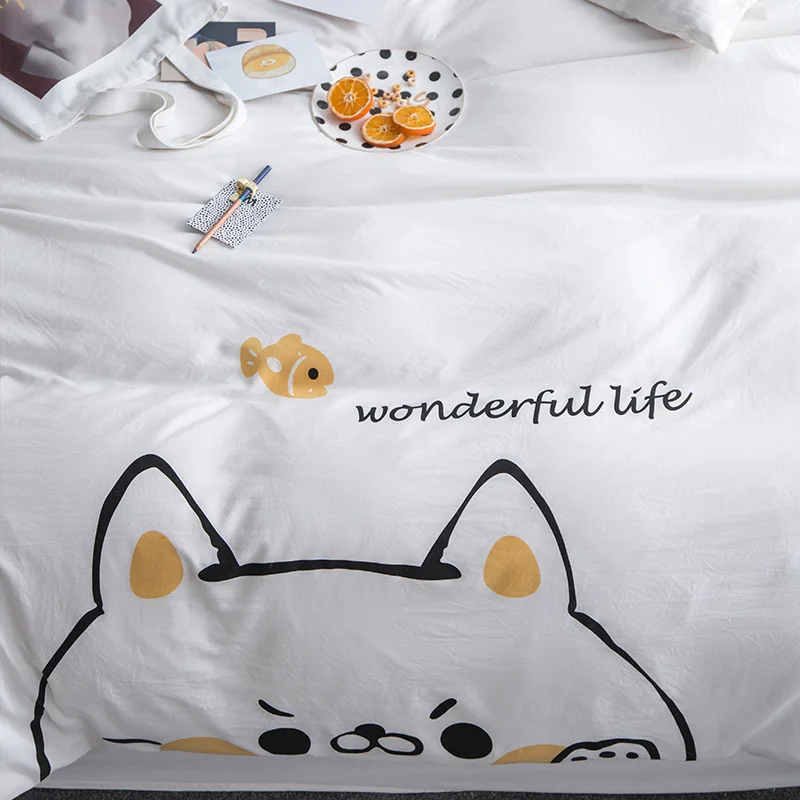 Home Textile bear Simple White Bedding Sets Kid Teen Boys Linen Duvet Cover Pillowcase Bed Sheet Girl Adult king cute Bedclothes
Home Textile bear Simple White Bedding Sets Kid Teen Boys Linen Duvet Cover Pillowcase Bed Sheet Girl Adult king cute Bedclothes
