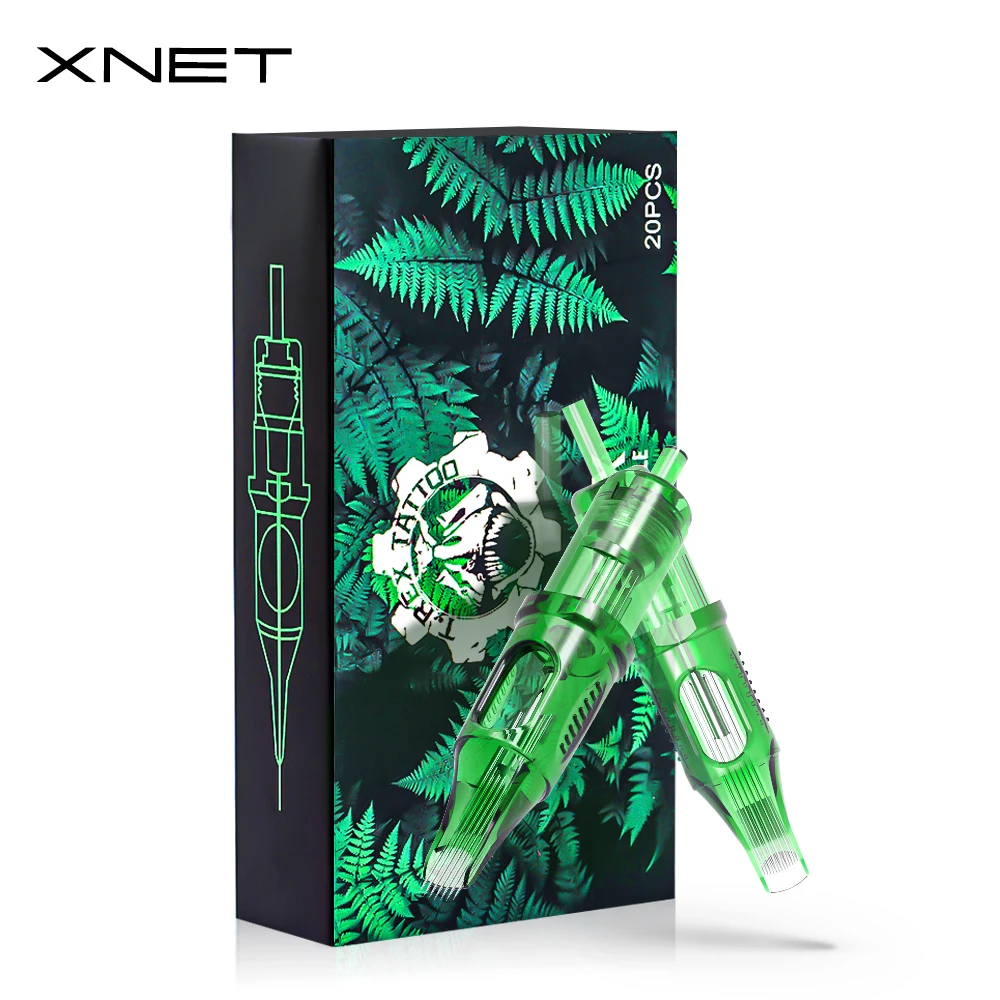 

XNET Trex 20pcs Tattoo Cartridge Needles Disposable Sterilized Round Magnum RM Medium Taper for Cartridge Machines Grips