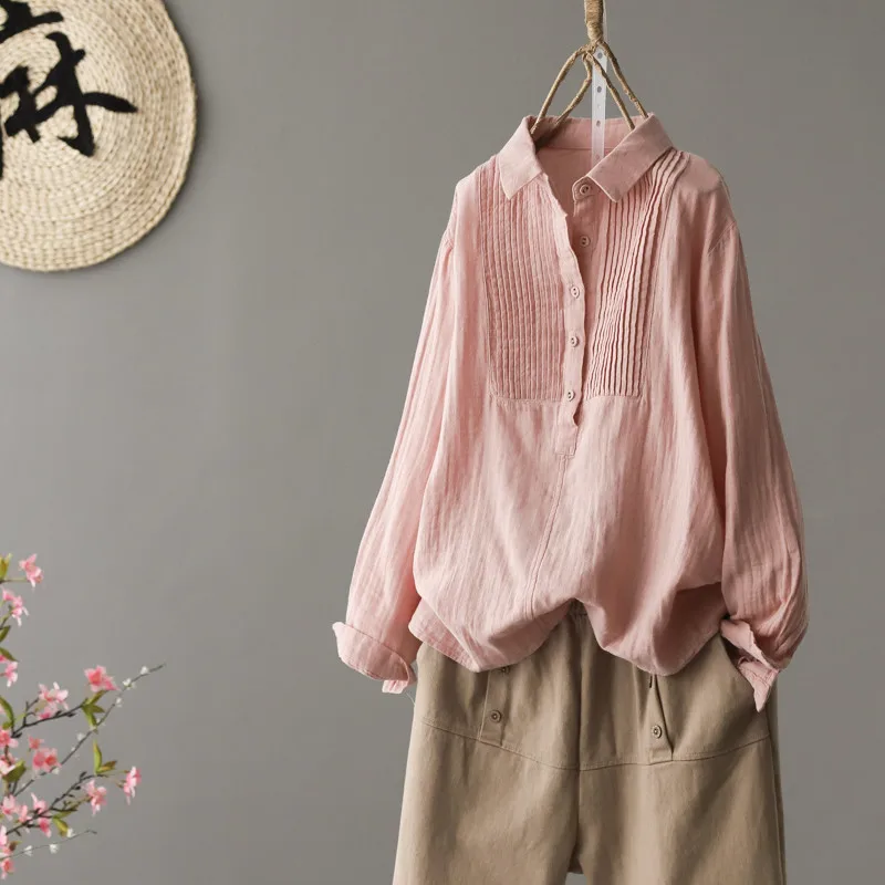 Cotton Solid Women Shirts 2021 Summer New Pleated Lantern Sleeved Loose Casual All Match Female Outwear Coat Tops
Cotton Solid Women Shirts 2021 Summer New Pleated Lantern Sleeved Loose Casual All Match Female Outwear Coat Tops