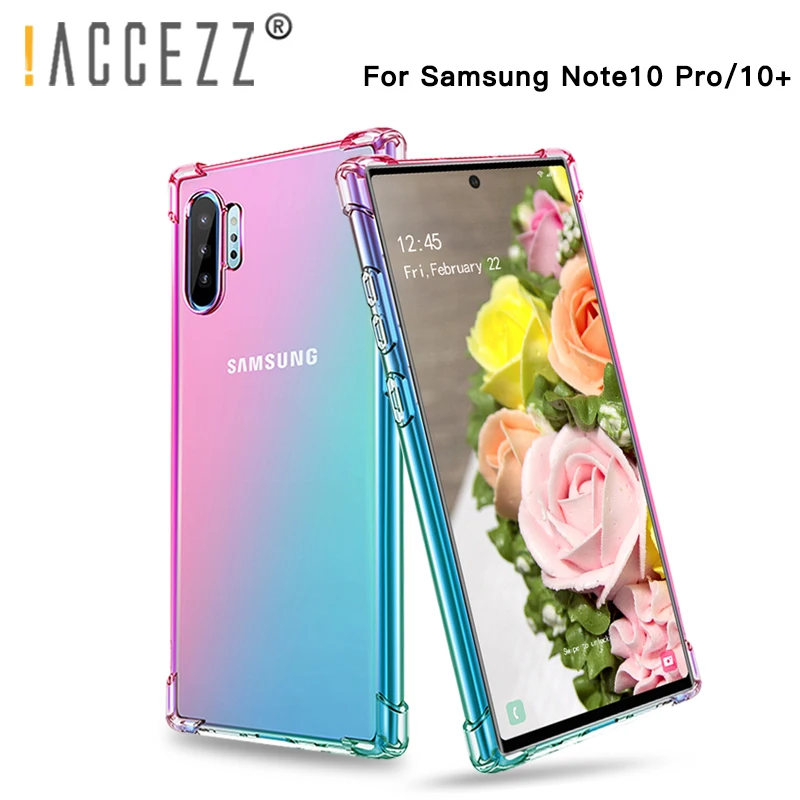 ! ACCEZZ Роскошный Шикарный цветной чехол для samsung Galaxy Note 10 + TPU мягкий ультра тонкий