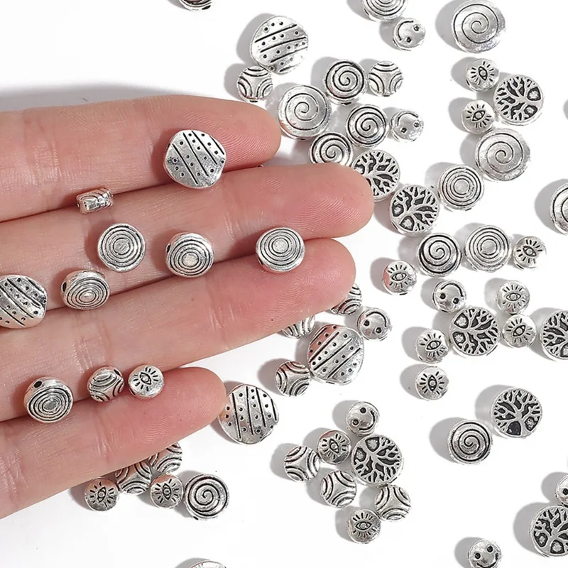 20/40/50pcs Alloy Flat Round Beads Charms Tree of Life and Demon Eye Spacer Beads for DIY Earrings Necklace Jewelry Making
20/40/50pcs Alloy Flat Round Beads Charms Tree of Life and Demon Eye Spacer Beads for DIY Earrings Necklace Jewelry Making
