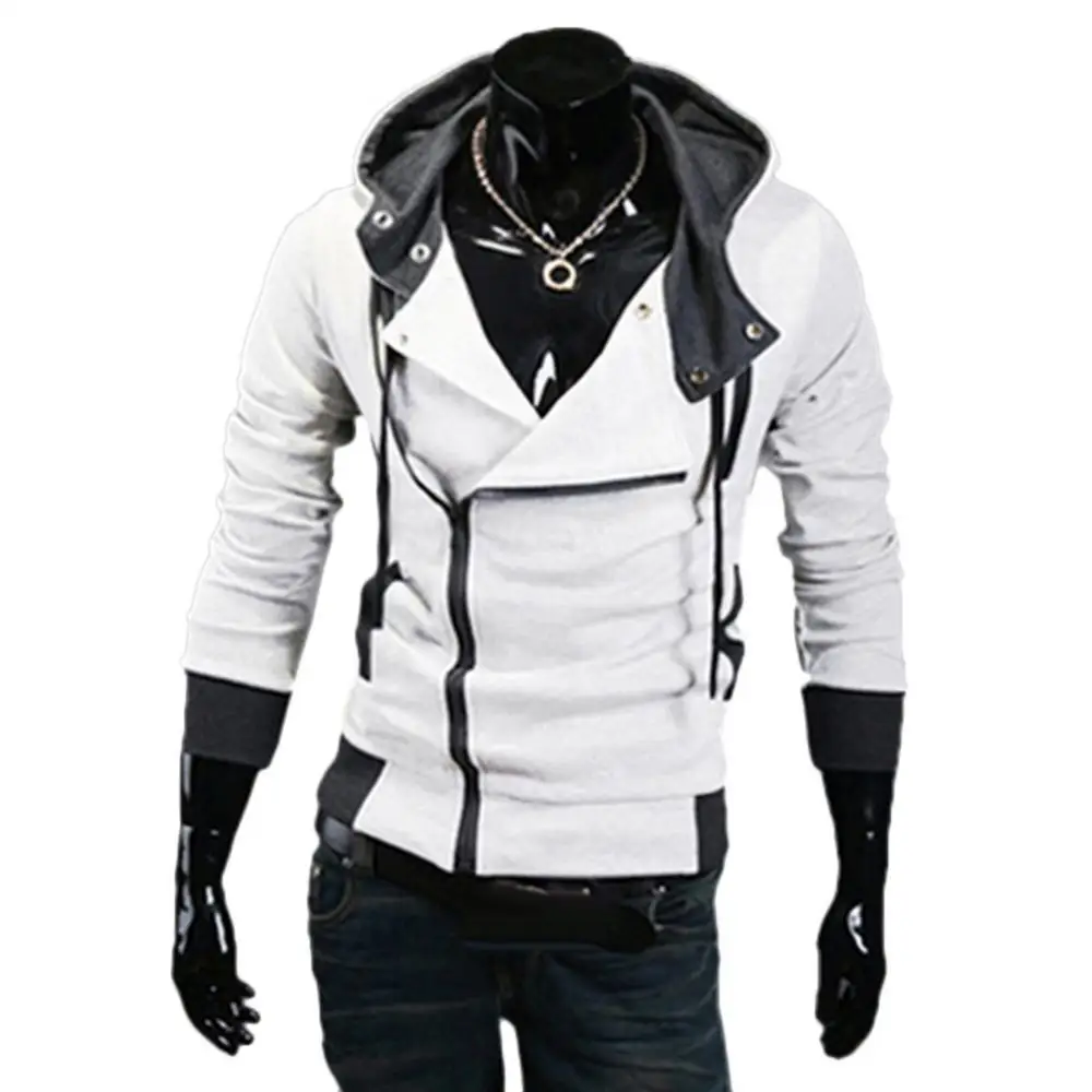 Men Diagonal Zipper Closure Drawstring Hood Coat Plus Size Long Sleeve Loose Sports Outerwear Slim Fits Male Top
Men Diagonal Zipper Closure Drawstring Hood Coat Plus Size Long Sleeve Loose Sports Outerwear Slim Fits Male Top
