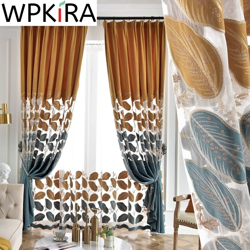 Luxurious Gold Embossed Leaf Embroidery Curtain For Living Room Villa Bedroom Nordic Velvet Hollow-out Window Drapes ZH440H
Luxurious Gold Embossed Leaf Embroidery Curtain For Living Room Villa Bedroom Nordic Velvet Hollow-out Window Drapes ZH440H