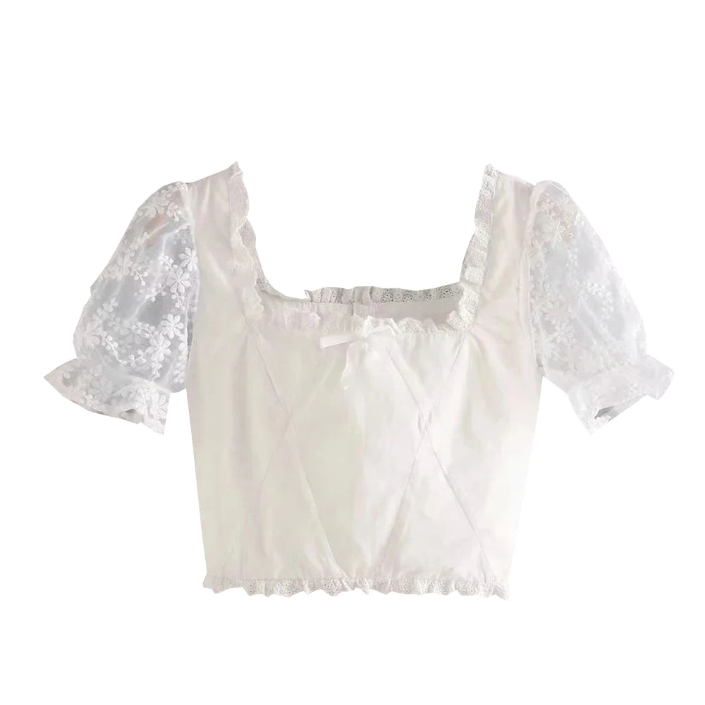 2021 summer Women sexy white puff sleeve Chiffon shirt Mujer Elegant top Slim Lady One word collar Navel exposed Short tops trf
2021 summer Women sexy white puff sleeve Chiffon shirt Mujer Elegant top Slim Lady One word collar Navel exposed Short tops trf