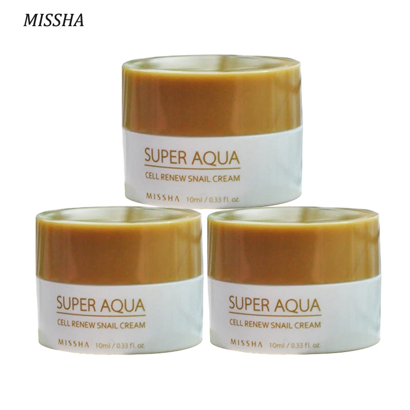 MISSHA Super Aqua Cell Renew Snail Cream Sample 10ml*3pcs Hyaluronic Acid Moisturizing Face Cream Anti-Aging Whitening Face Care
MISSHA Super Aqua Cell Renew Snail Cream Sample 10ml*3pcs Hyaluronic Acid Moisturizing Face Cream Anti-Aging Whitening Face Care