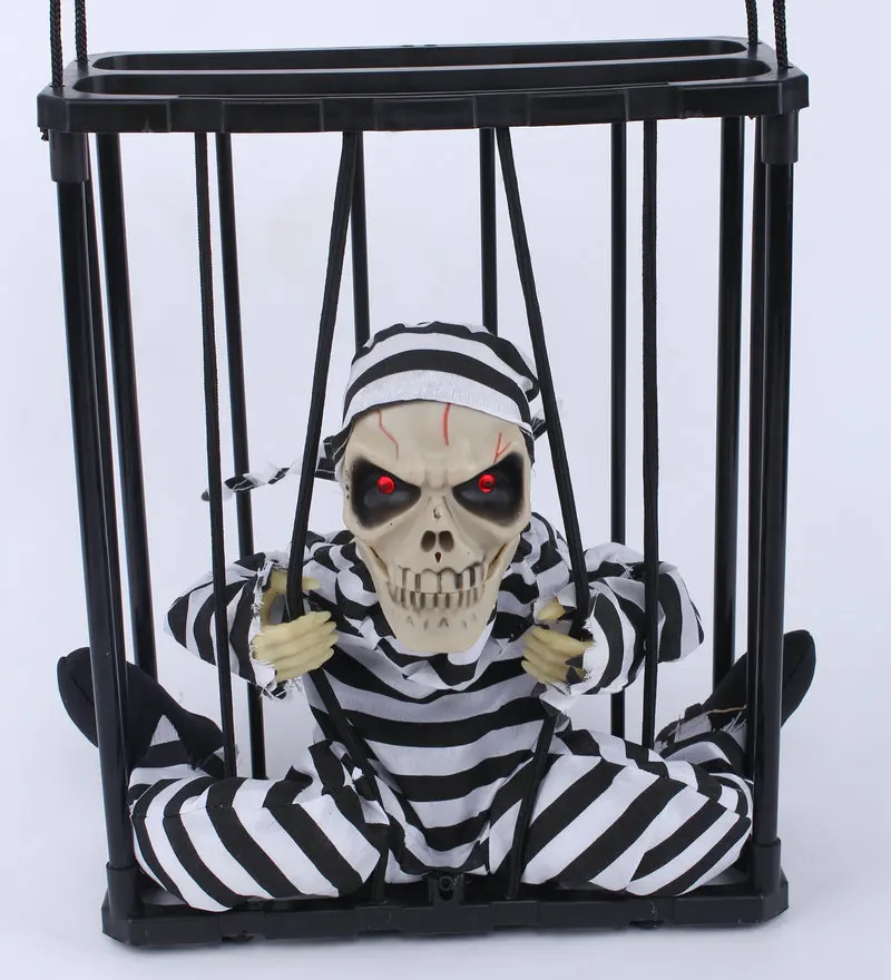 Voice-Control Prisoner Hanging Ghost Halloween The Bone In Prison Bar Decorative Props Dress With Prison Clothes
Voice-Control Prisoner Hanging Ghost Halloween The Bone In Prison Bar Decorative Props Dress With Prison Clothes