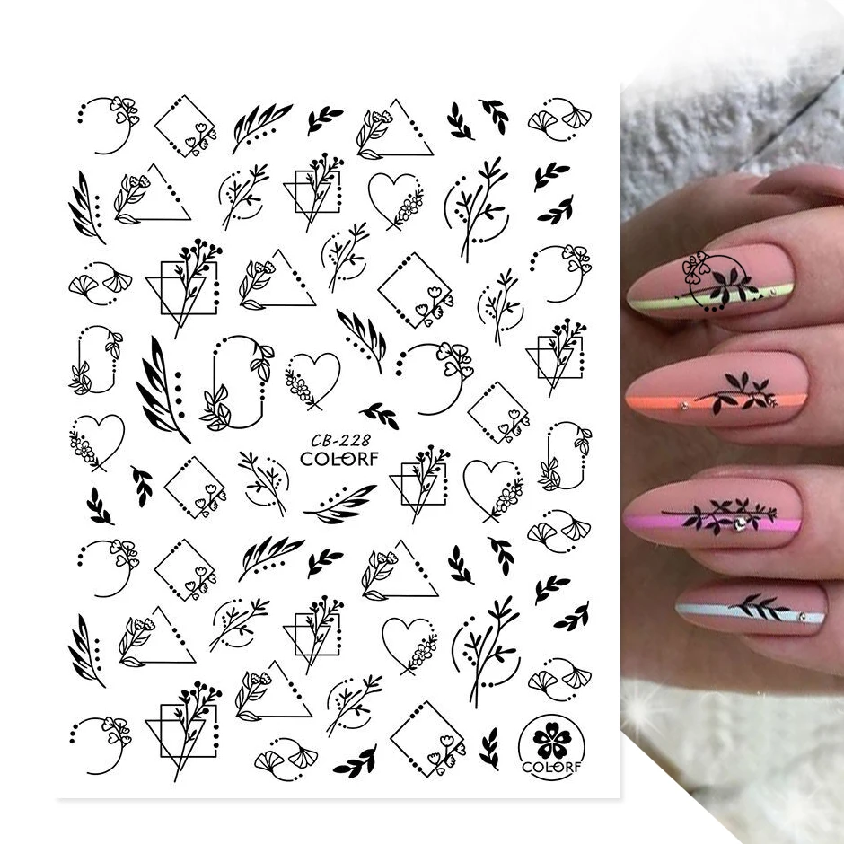 new3D Cool Girl Simple Stickers for Nails Black Flower Leaf DIY Manicure Summer Design Decals Nail Art Decorations GLCB223-231-1 
new3D Cool Girl Simple Stickers for Nails Black Flower Leaf DIY Manicure Summer Design Decals Nail Art Decorations GLCB223-231-1
