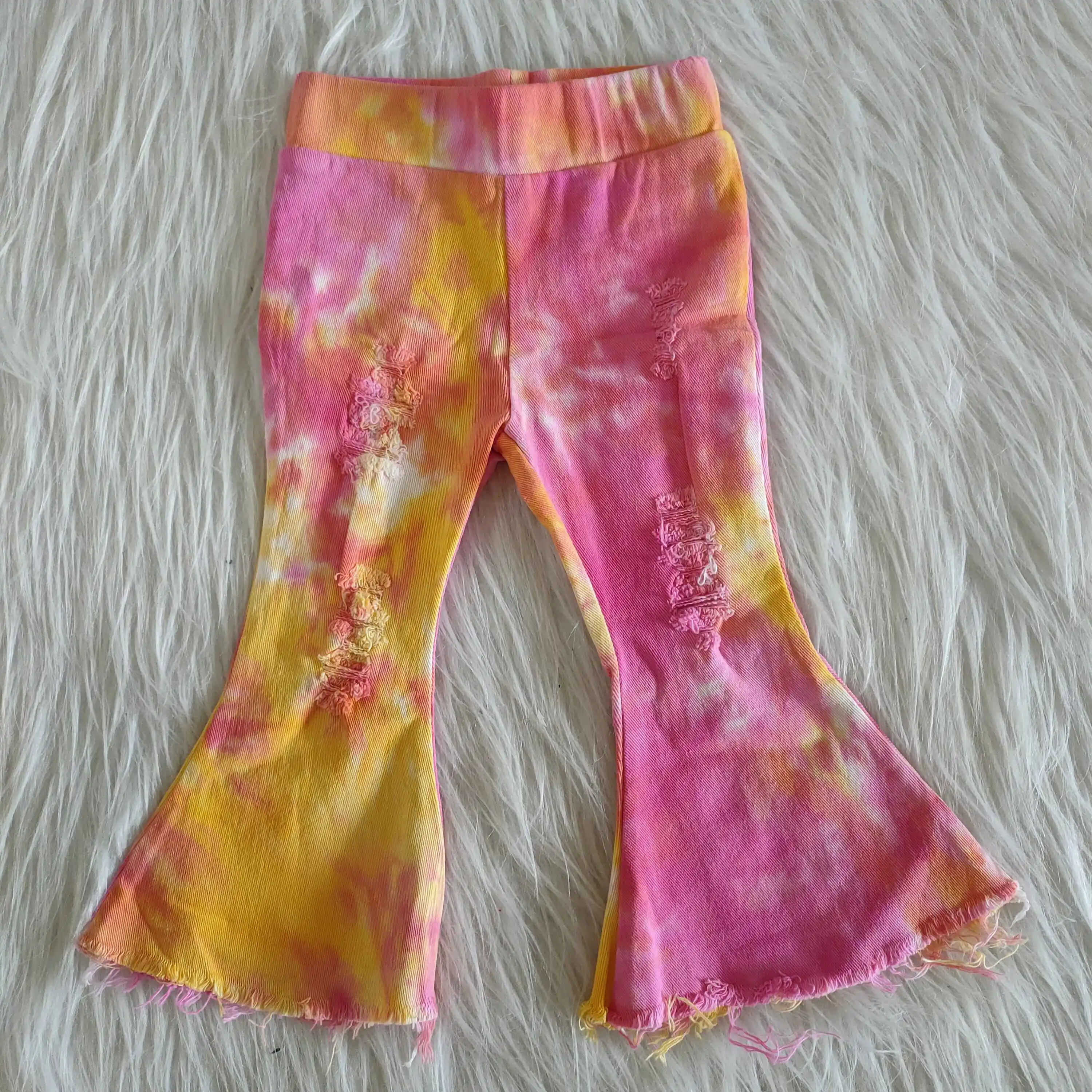 Hot sale children's clothing baby girls tie-dye ripped jeans girls bell bottom pants girls fashion boutique clothes
Hot sale children's clothing baby girls tie-dye ripped jeans girls bell bottom pants girls fashion boutique clothes