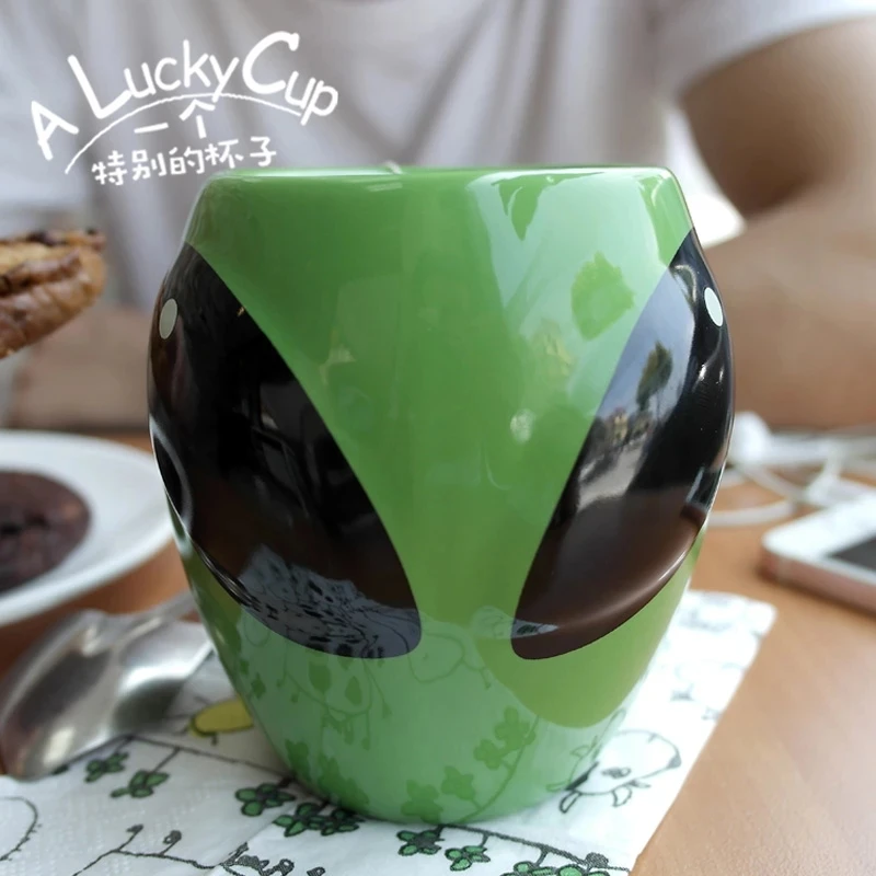 Ceramic Anime Green Alien Coffee Mugs And Cups Creative Reusable Cute Milk Tea Cup Boyfriend Funny Gift Drinkware Coffeeware | Дом и сад
