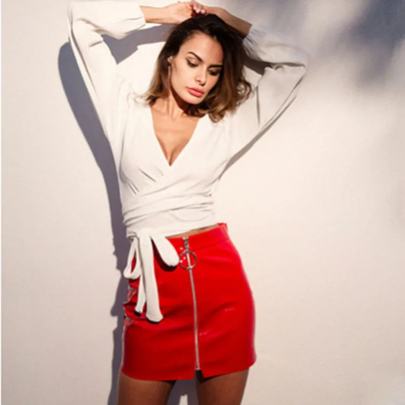 Summer Ladies' PU Leather Pencil Skirt High Waist Mini Short Skirts Stretch Party Fashion Ring Zip Short Skirt 2021 New Arrival
Summer Ladies' PU Leather Pencil Skirt High Waist Mini Short Skirts Stretch Party Fashion Ring Zip Short Skirt 2021 New Arrival