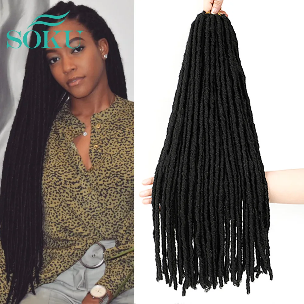 SOKU 18 26 дюймов искусственные локоны в стиле Crochet Braid Jumbo Dread Прическа Синтетические