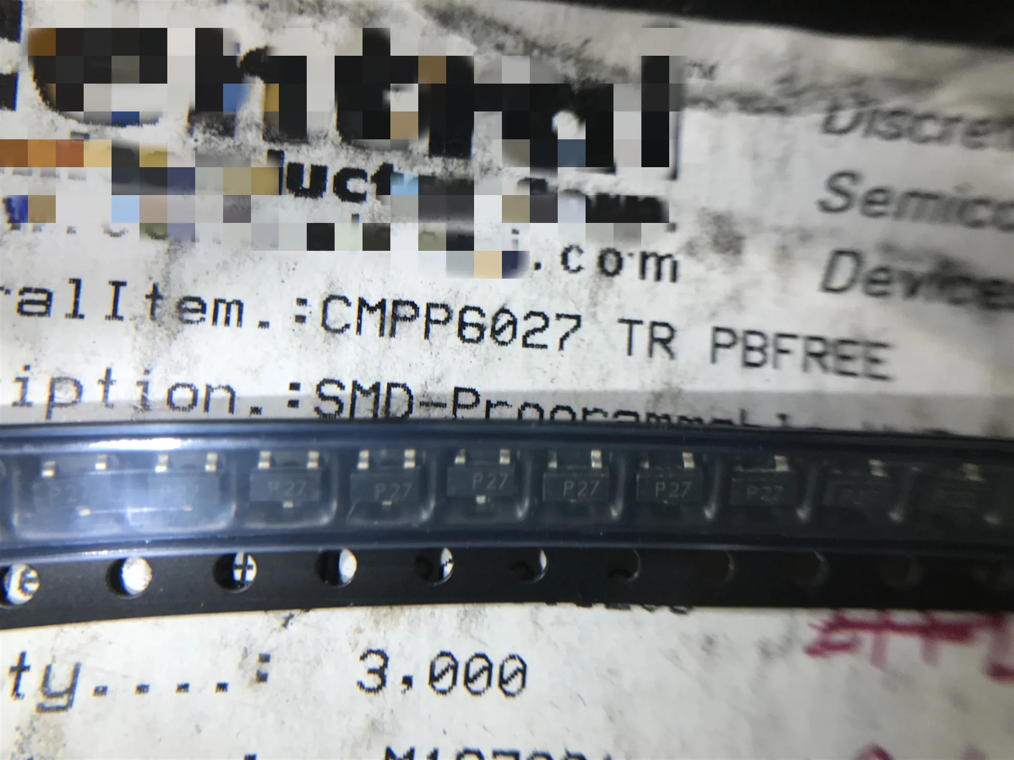 CMPP6027TR CMPP6027 (MARKING:P27) new original More discounts are needed.Please contact us
CMPP6027TR CMPP6027 (MARKING:P27) new original More discounts are needed.Please contact us