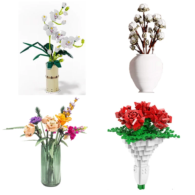 Creative Ideas DIY Butterfly Orchid Vases Flowers Bouquets Plants Model Building Blocks Rose Decoration Bricks Toys Girls Gifts
Creative Ideas DIY Butterfly Orchid Vases Flowers Bouquets Plants Model Building Blocks Rose Decoration Bricks Toys Girls Gifts